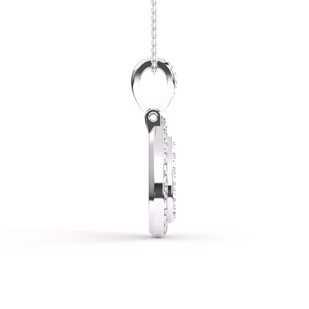 Fancy Pear Shape Diamond Halo Pendant